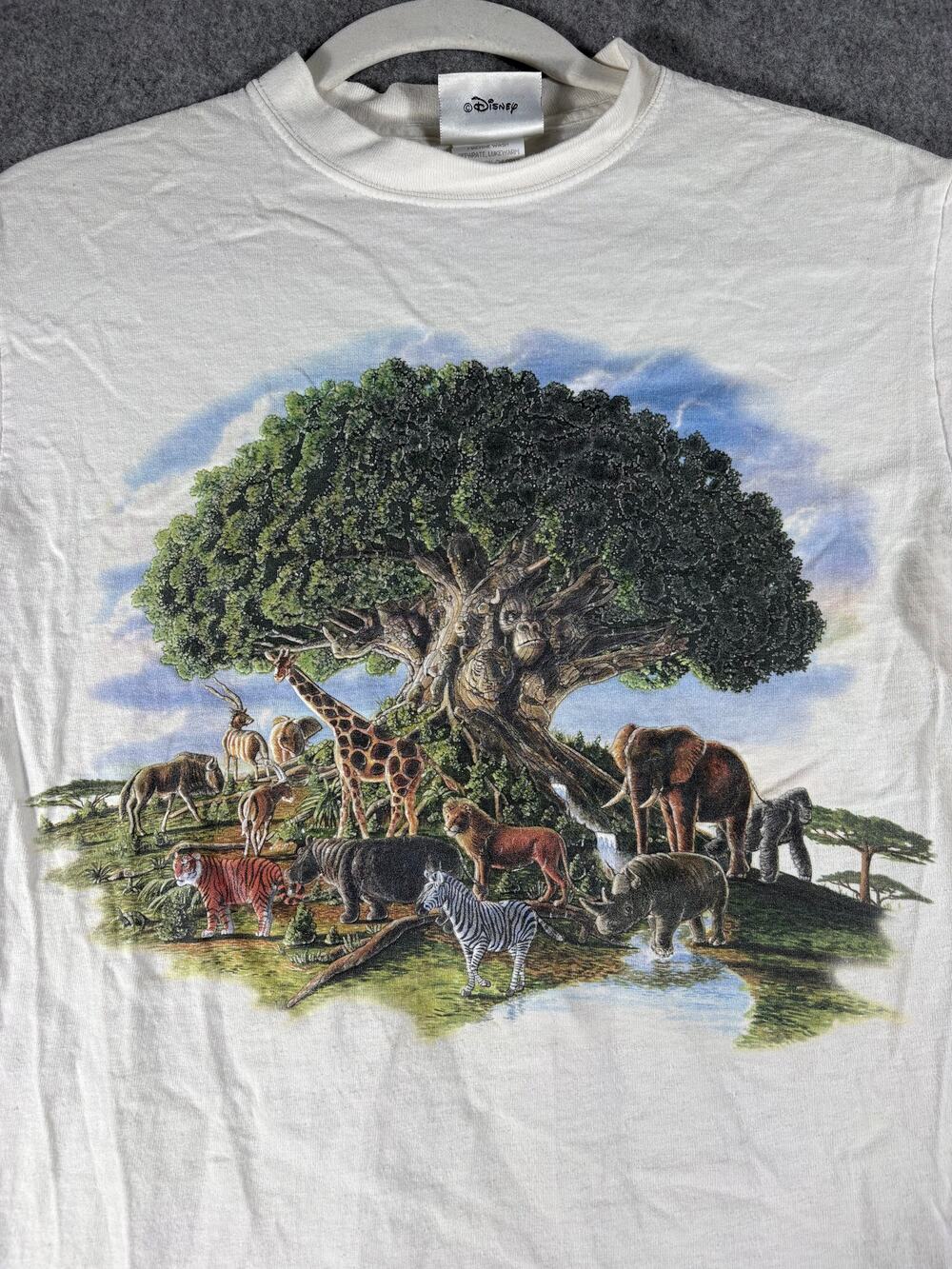 VTG 90s Disney Animal Kingdom Tree Of Life Shirt Mens S White Discovery Island